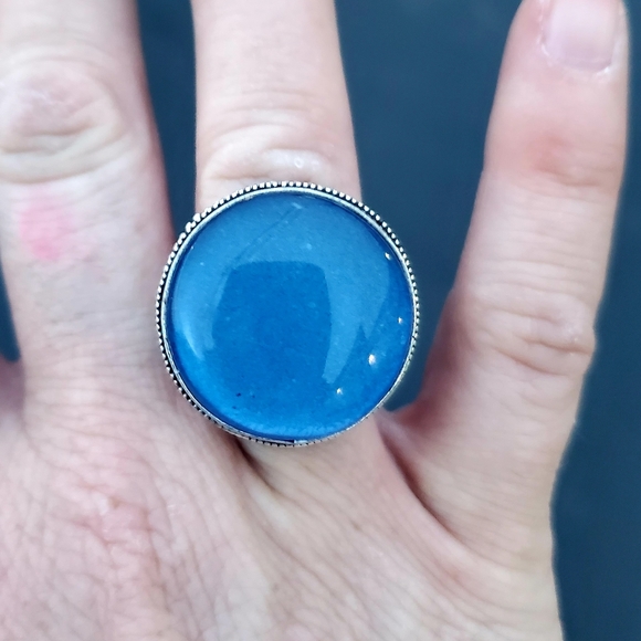 New Dichroic Glass 925 Silver Ring. - Picture 9 of 9